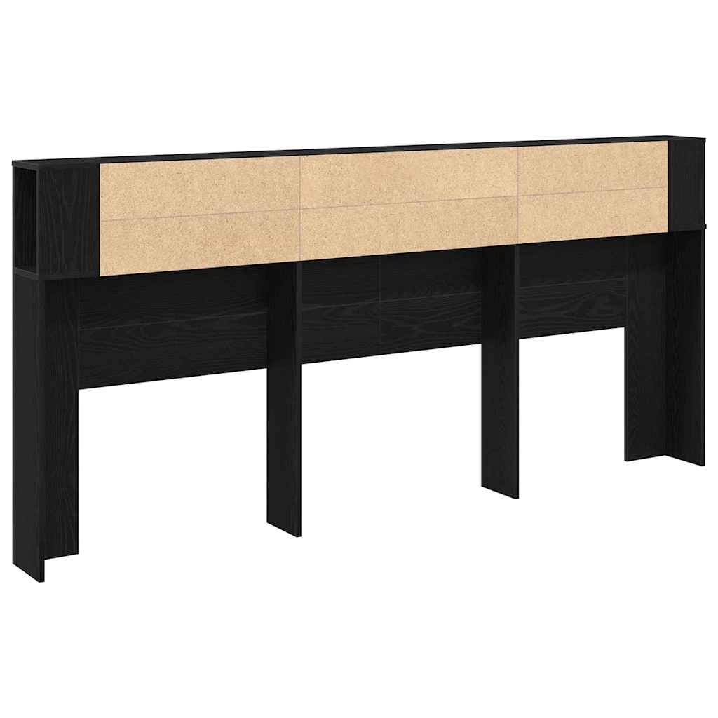 Kopfteil Schrank Schwarz Eichen-Optik 220 x 18,5 x 102,5 cm