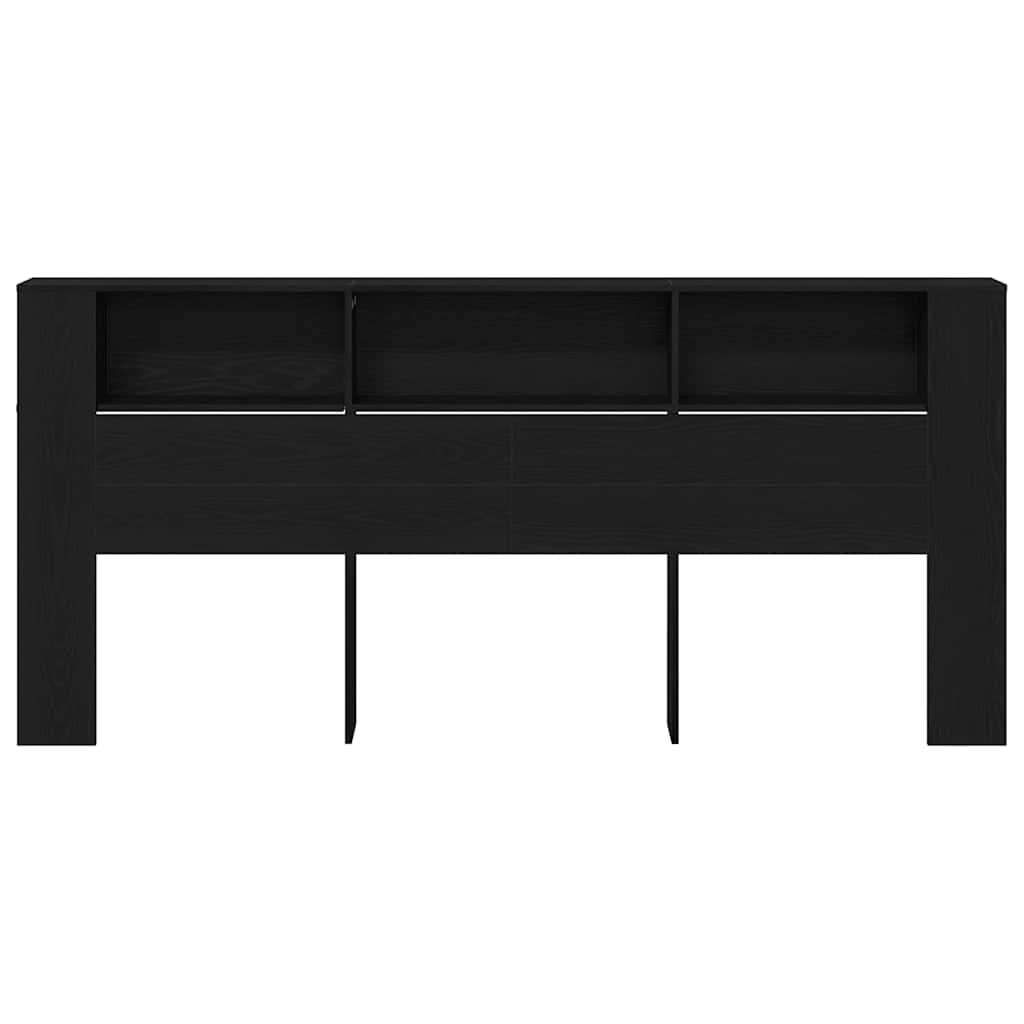 Kopfteil Schrank Schwarz Eichen-Optik 220 x 18,5 x 102,5 cm