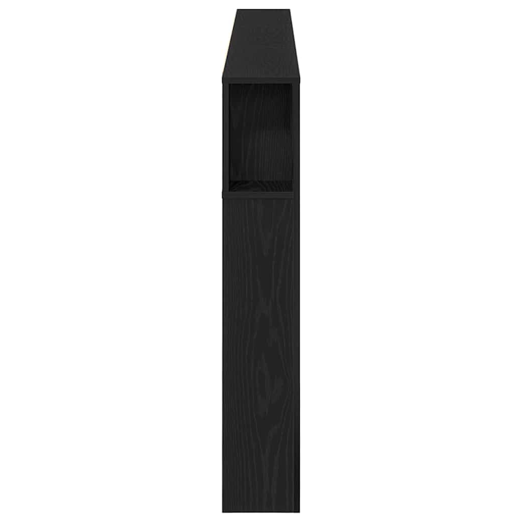 Kopfteil Schrank Schwarz Eichen-Optik 220 x 18,5 x 102,5 cm