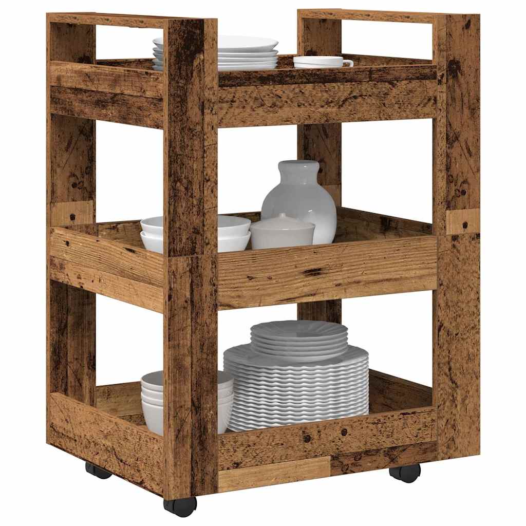 Küchentrolley Eichenholz 60 x 45 x 80 cm Holzwerkstoff