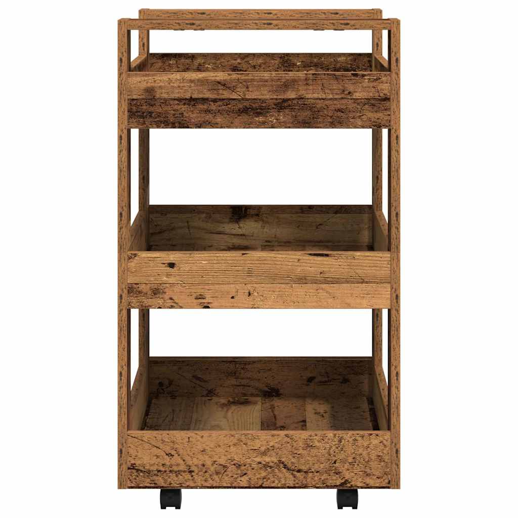 Küchentrolley Eichenholz 60 x 45 x 80 cm Holzwerkstoff