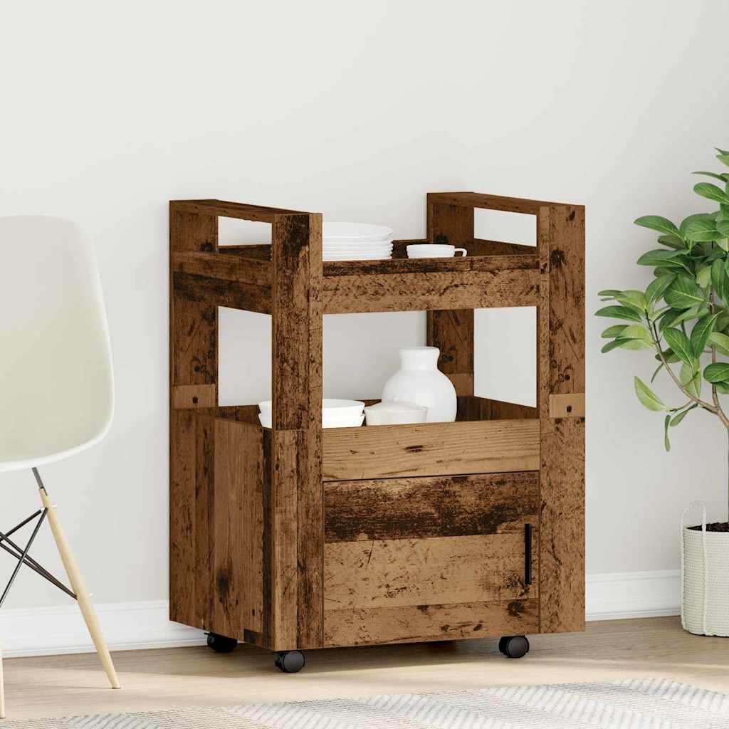 Küchentrolley Altholz 60 x 45 x 80 cm Holzwerkstoff