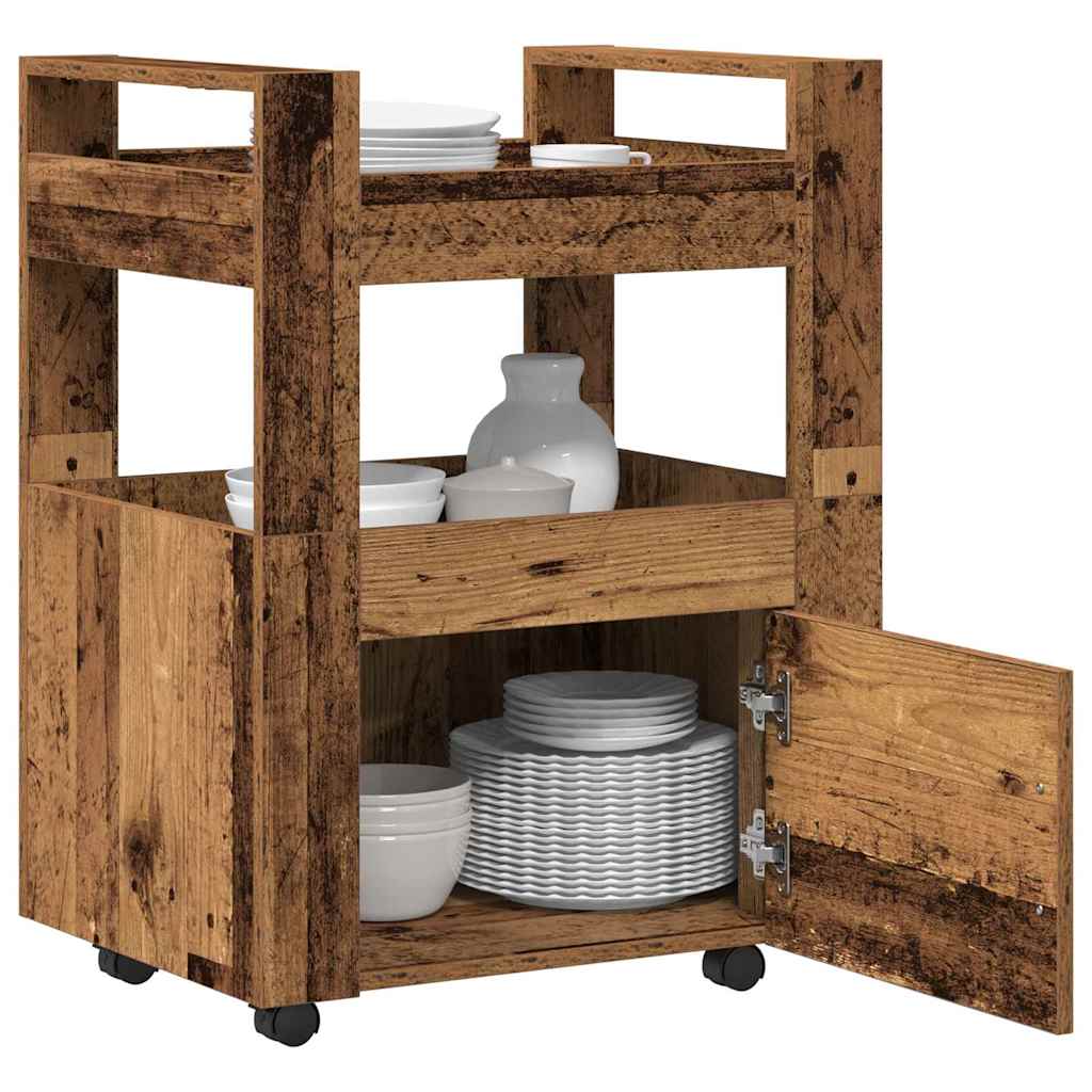Küchentrolley Altholz 60 x 45 x 80 cm Holzwerkstoff