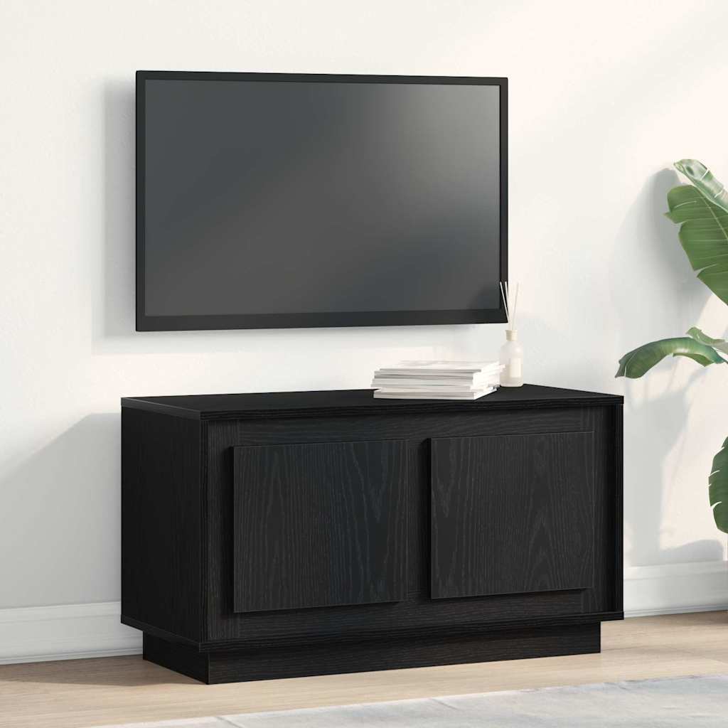 TV-Schränk Schwarz Eichen-Optik 80 x 35 x 45 cm Holzwerkstoff