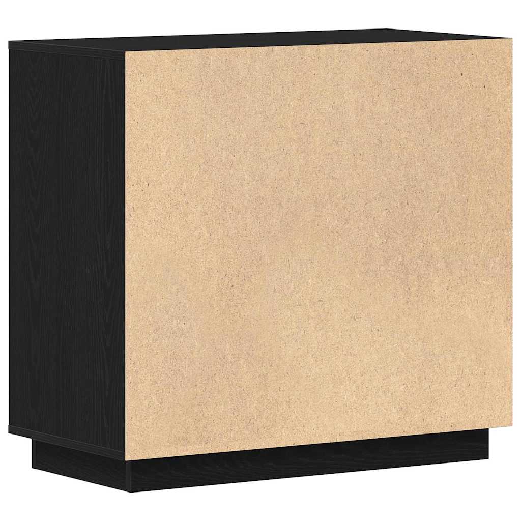 Sideboard Schwarz Eichen-Optik 80 x 40 x 75 cm Holzwerkstoff