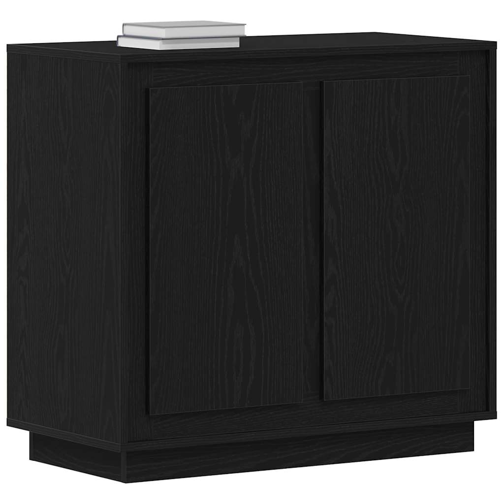 Sideboard Schwarz Eichen-Optik 80 x 40 x 75 cm Holzwerkstoff
