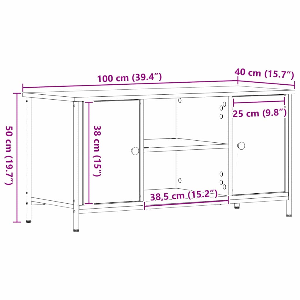 TV-Schränk Artisan-Eiche 100 x 40 x 50 cm Holzwerkstoff