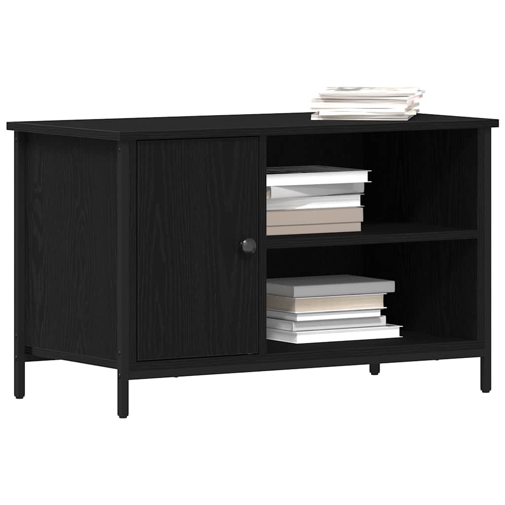 TV-Schränk Schwarz Eichen-Optik 80 x 40 x 50 cm Holzwerkstoff