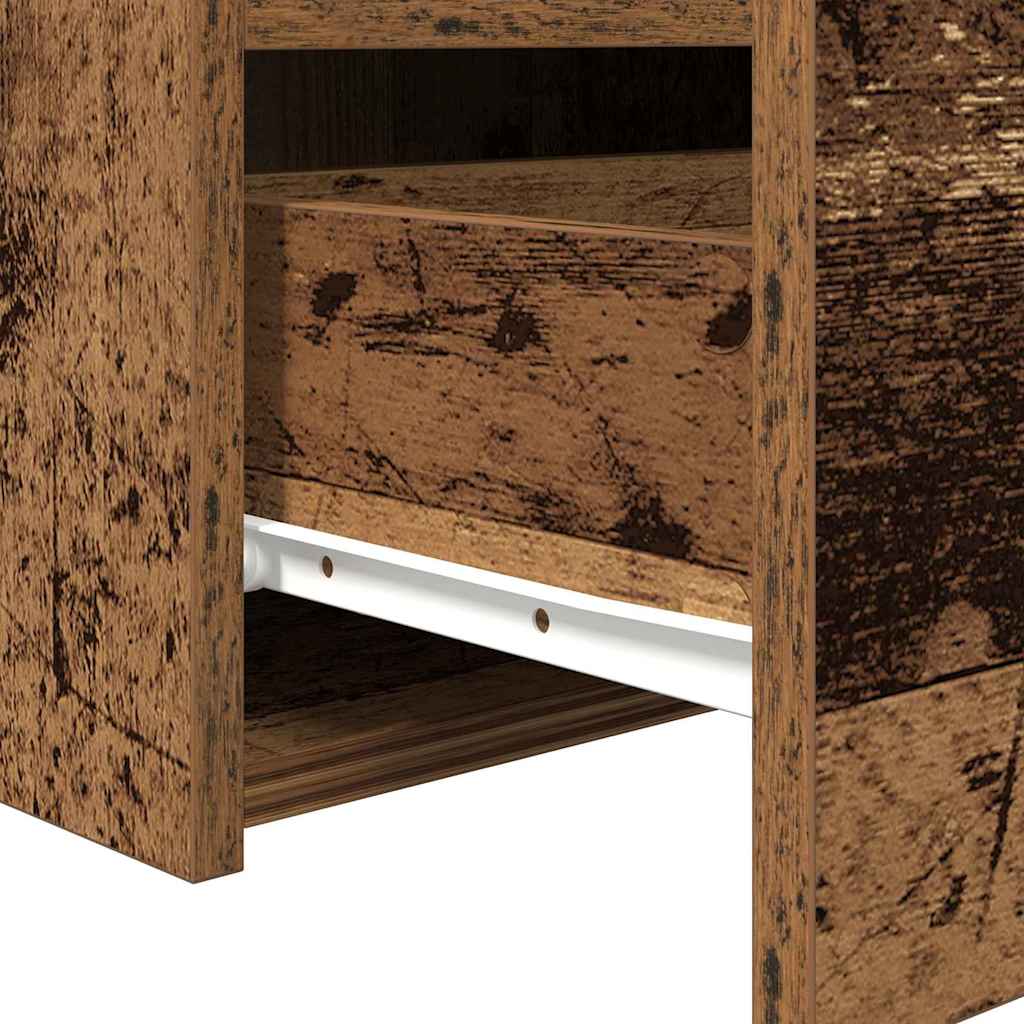 Nachttisch mit Schubladen Altholz 50 x 40 x 45 cm Holzwerkstoff
