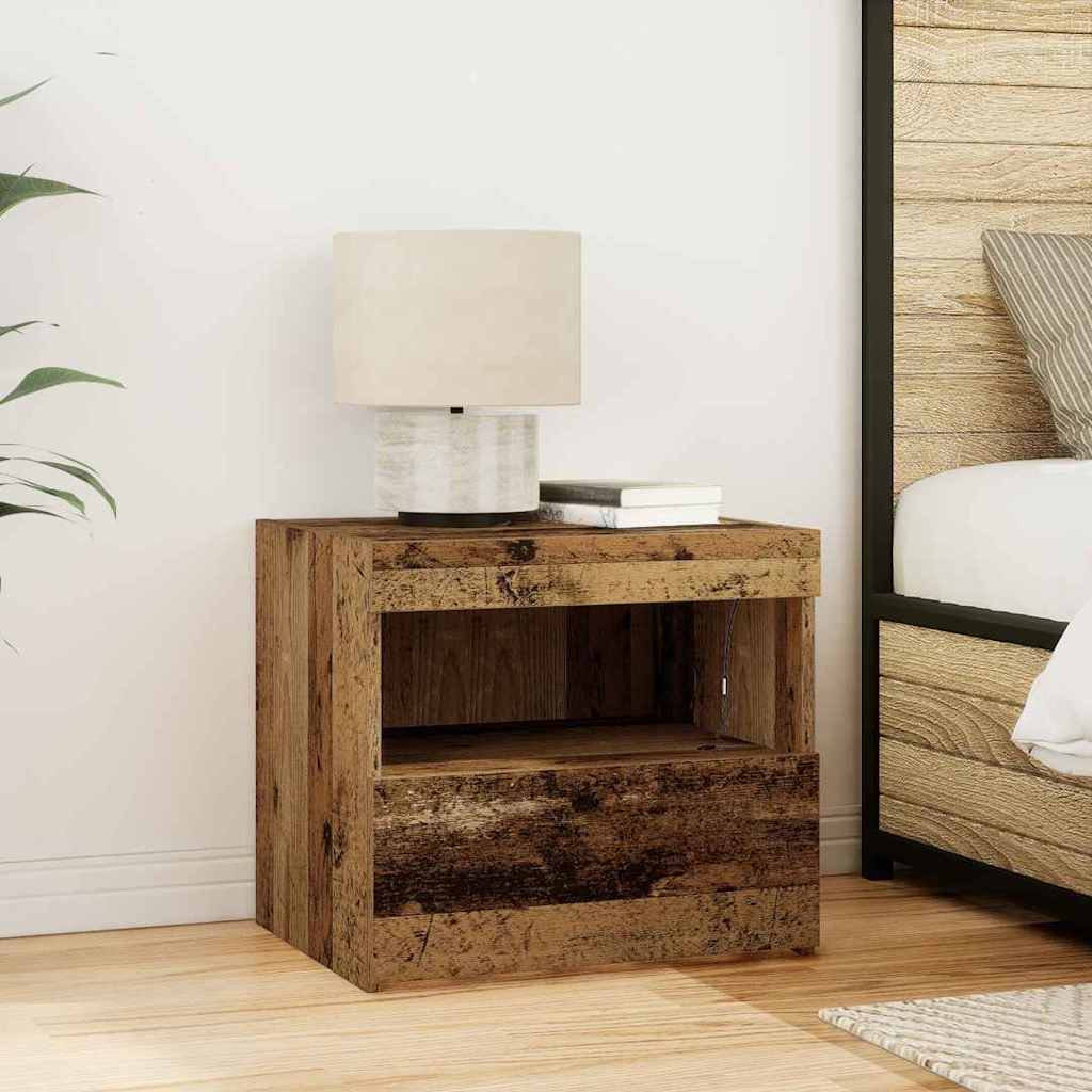 Nachttisch mit Schubladen Altholz 50 x 40 x 45 cm Holzwerkstoff