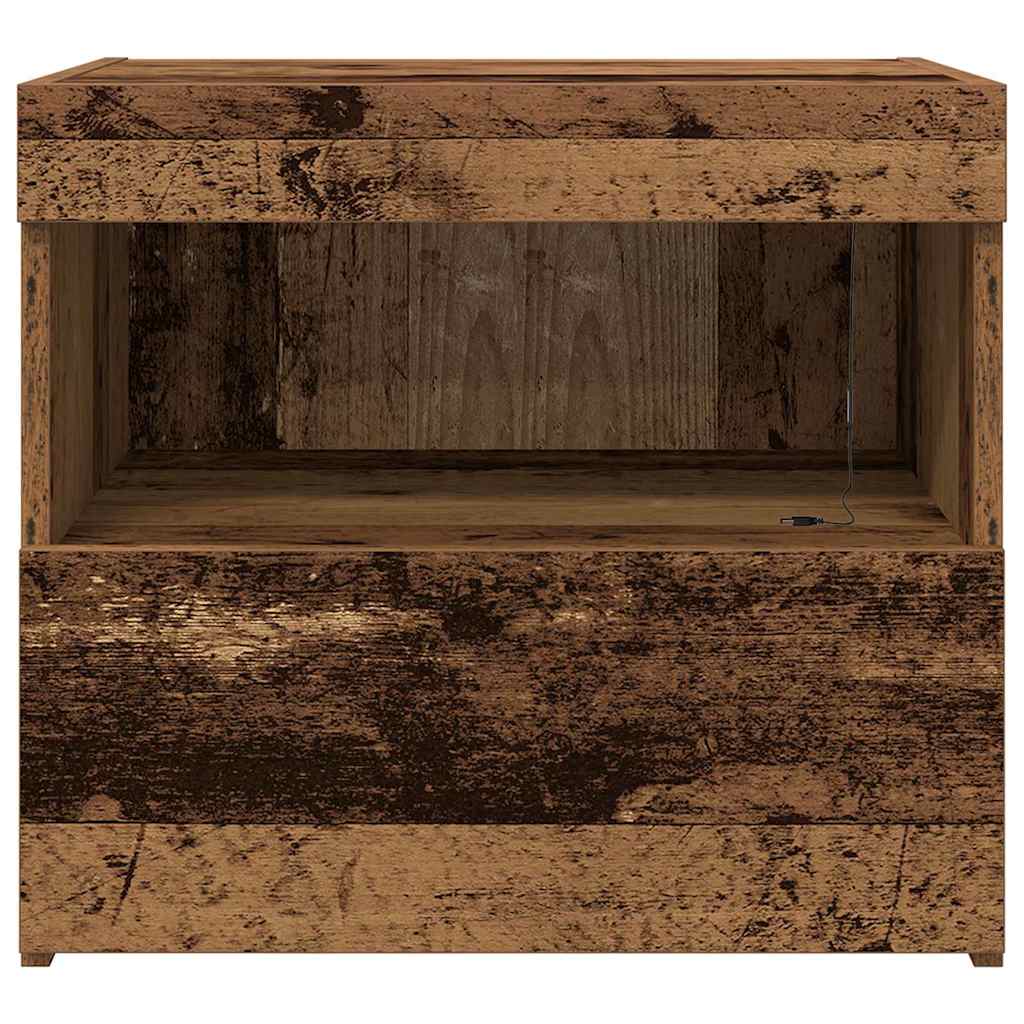 Nachttisch mit Schubladen Altholz 50 x 40 x 45 cm Holzwerkstoff