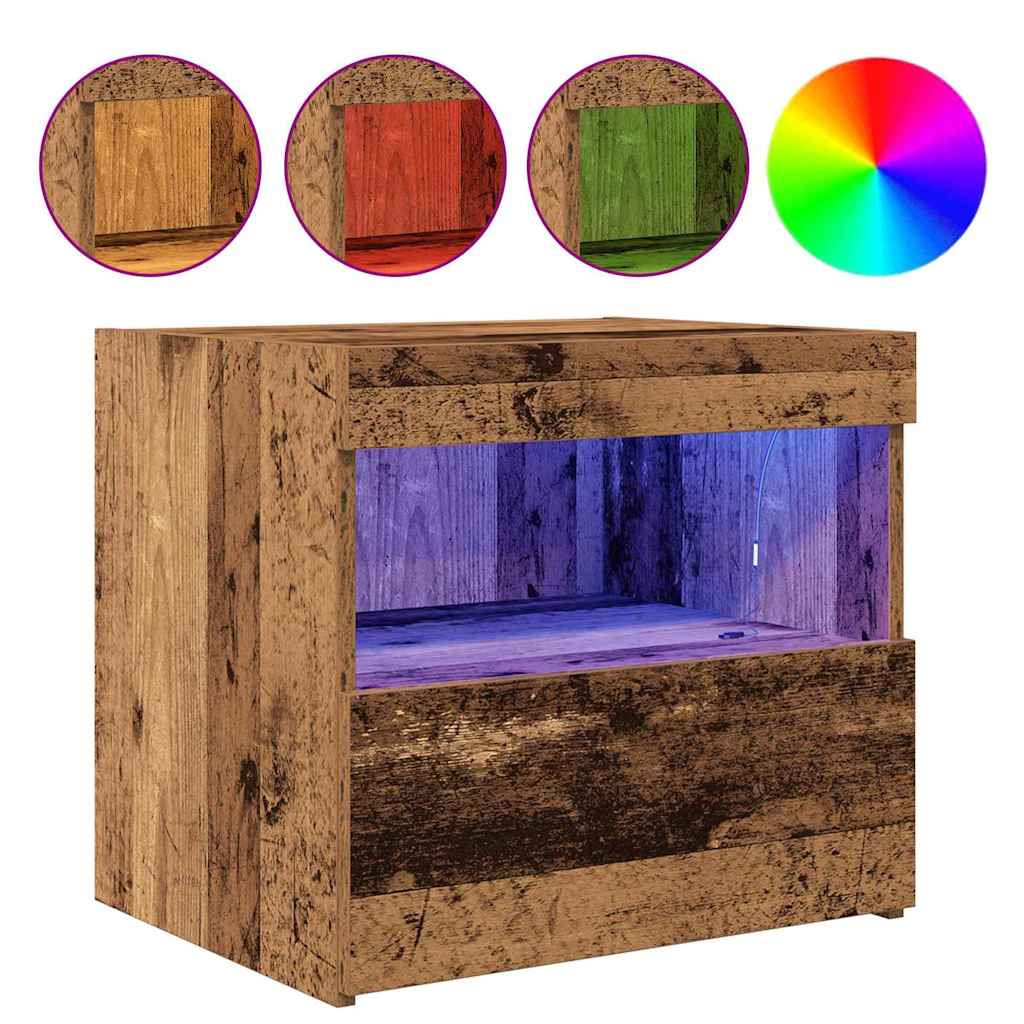 Nachttisch mit Schubladen Altholz 50 x 40 x 45 cm Holzwerkstoff