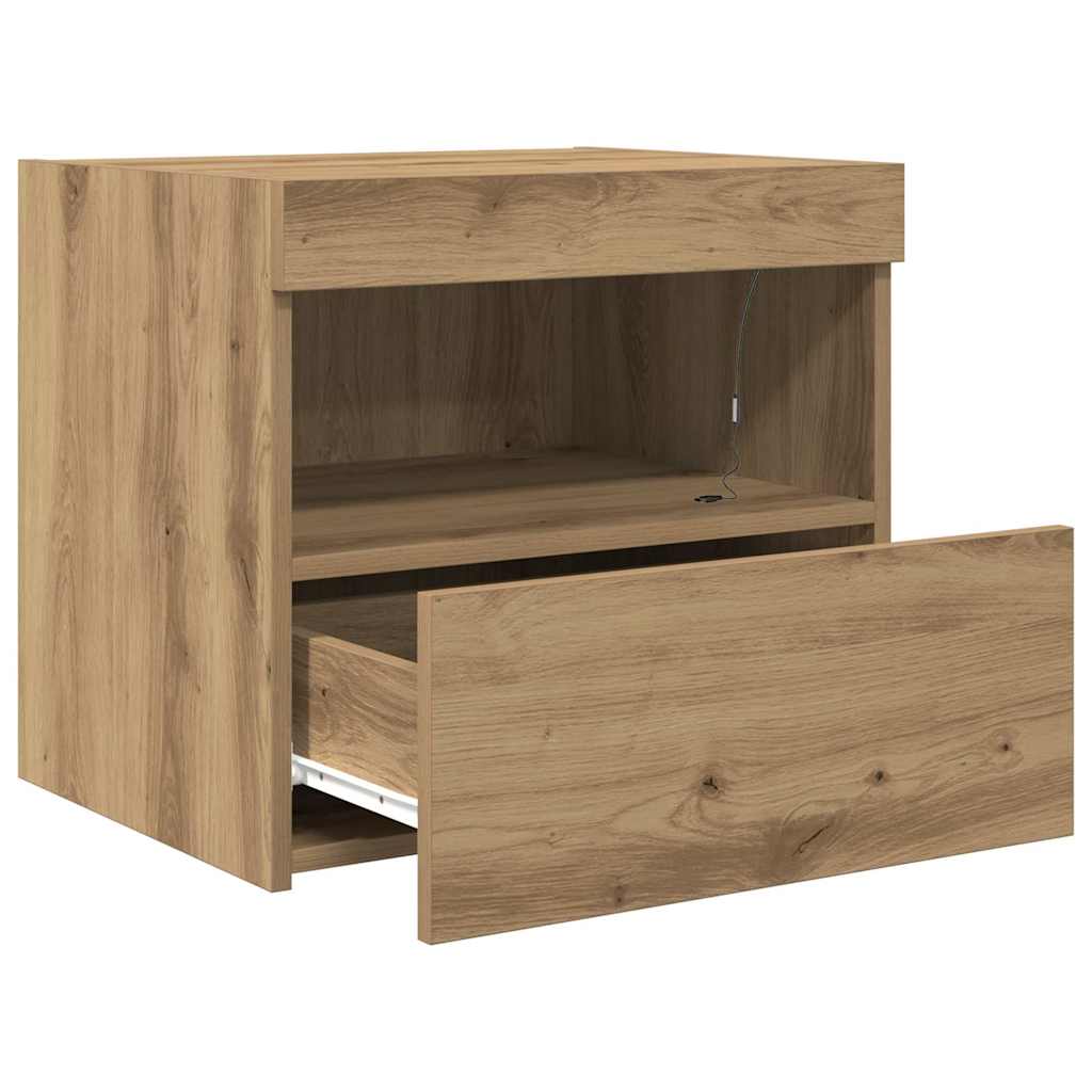 Nachttisch 2 pcs Artisan-Eiche 50 x 40 x 45 cm Holzwerkstoff