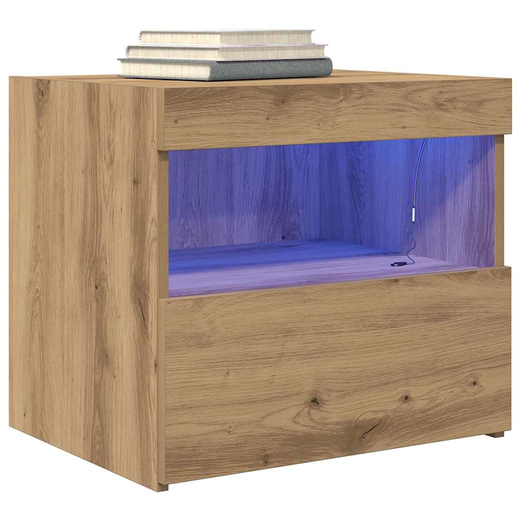 Nachttisch 2 pcs Artisan-Eiche 50 x 40 x 45 cm Holzwerkstoff