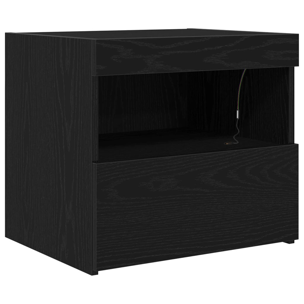 Nachttisch Schwarz Eichen-Optik 50 x 40 x 45 cm Holzwerkstoff