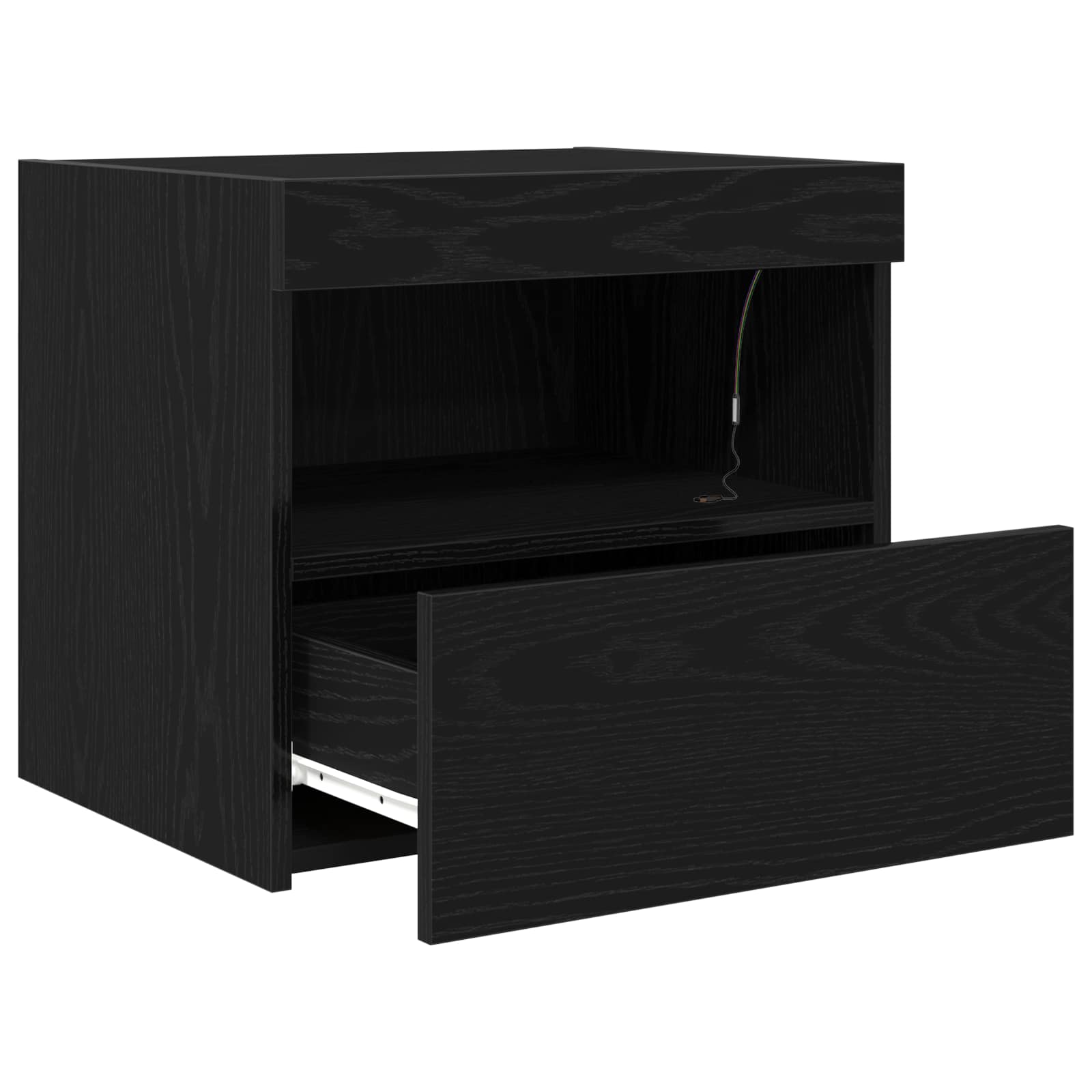 Nachttisch Schwarz Eichen-Optik 50 x 40 x 45 cm Holzwerkstoff