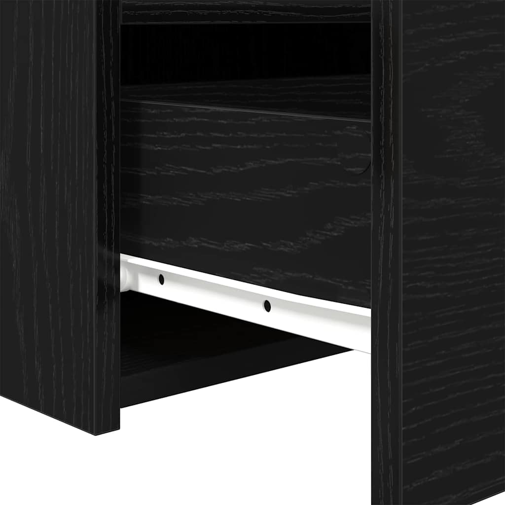 Nachttisch 2 pcs Schwarz Eichen-Optik 50 x 40 x 45 cm