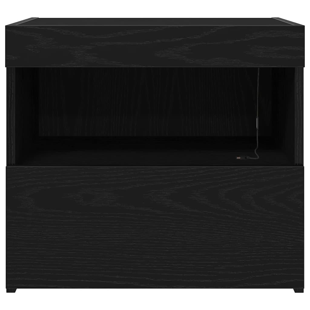 Nachttisch 2 pcs Schwarz Eichen-Optik 50 x 40 x 45 cm
