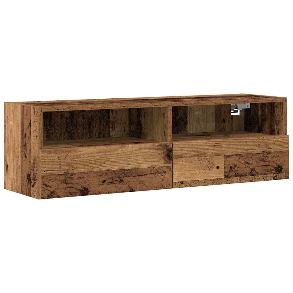 TV-Wandschrank 2 pcs Altholz 100 x 30 x 30 cm Holzwerkstoff