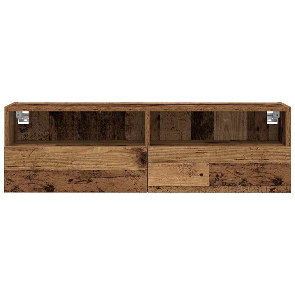 TV-Wandschrank 2 pcs Altholz 100 x 30 x 30 cm Holzwerkstoff