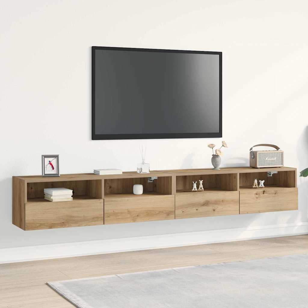 TV-Wandschrank 2 pcs Artisan-Eiche 100 x 30 x 30 cm