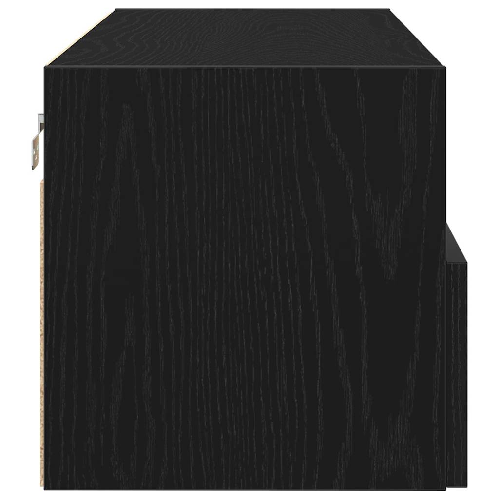 TV-Wandschrank Schwarz Eichen-Optik 100 x 30 x 30 cm