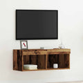 TV-Schrankset mit LED Altholz 80 x 30 x 30 cm Holzwerkstoff