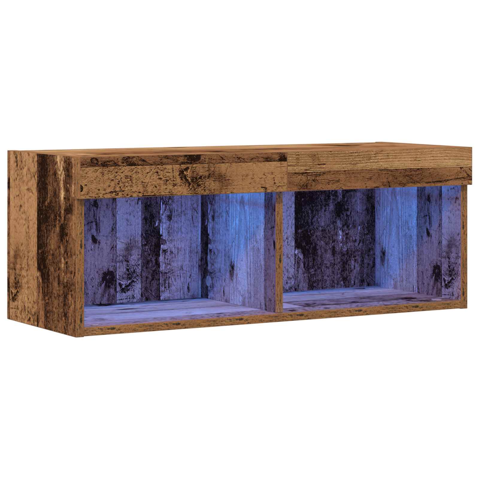 TV-Schrankset mit LED Altholz 80 x 30 x 30 cm Holzwerkstoff