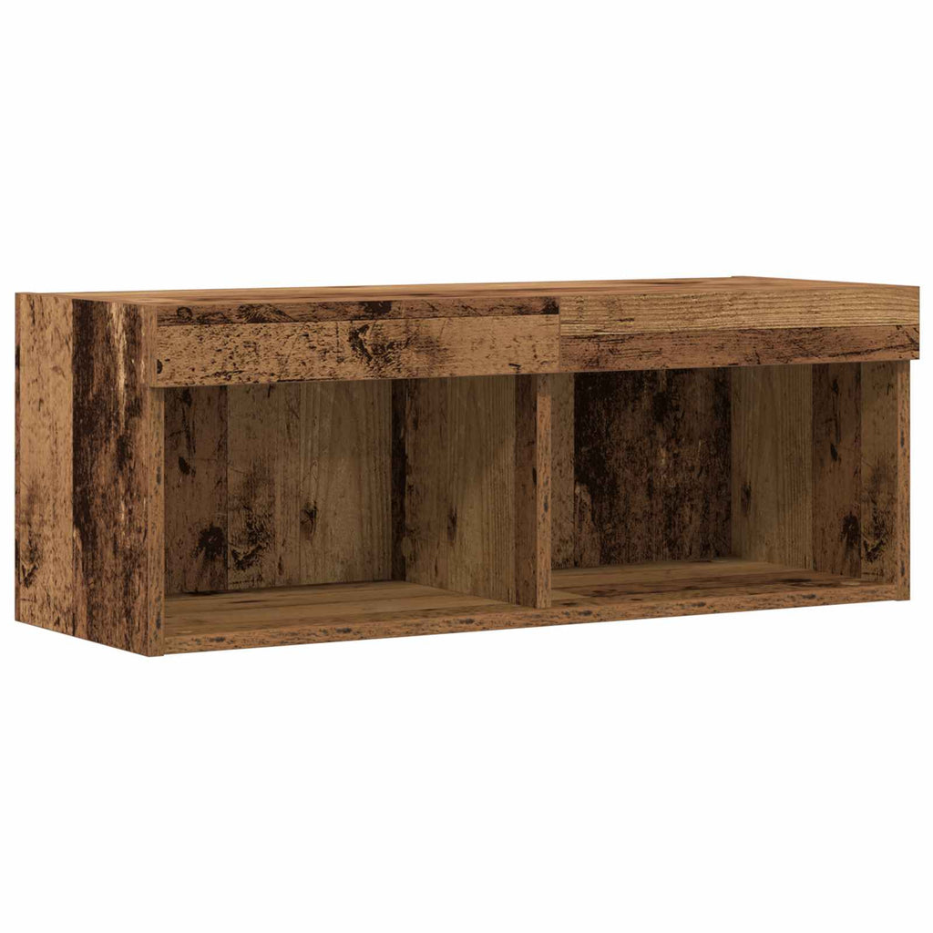 TV-Schrankset mit LED Altholz 80 x 30 x 30 cm Holzwerkstoff