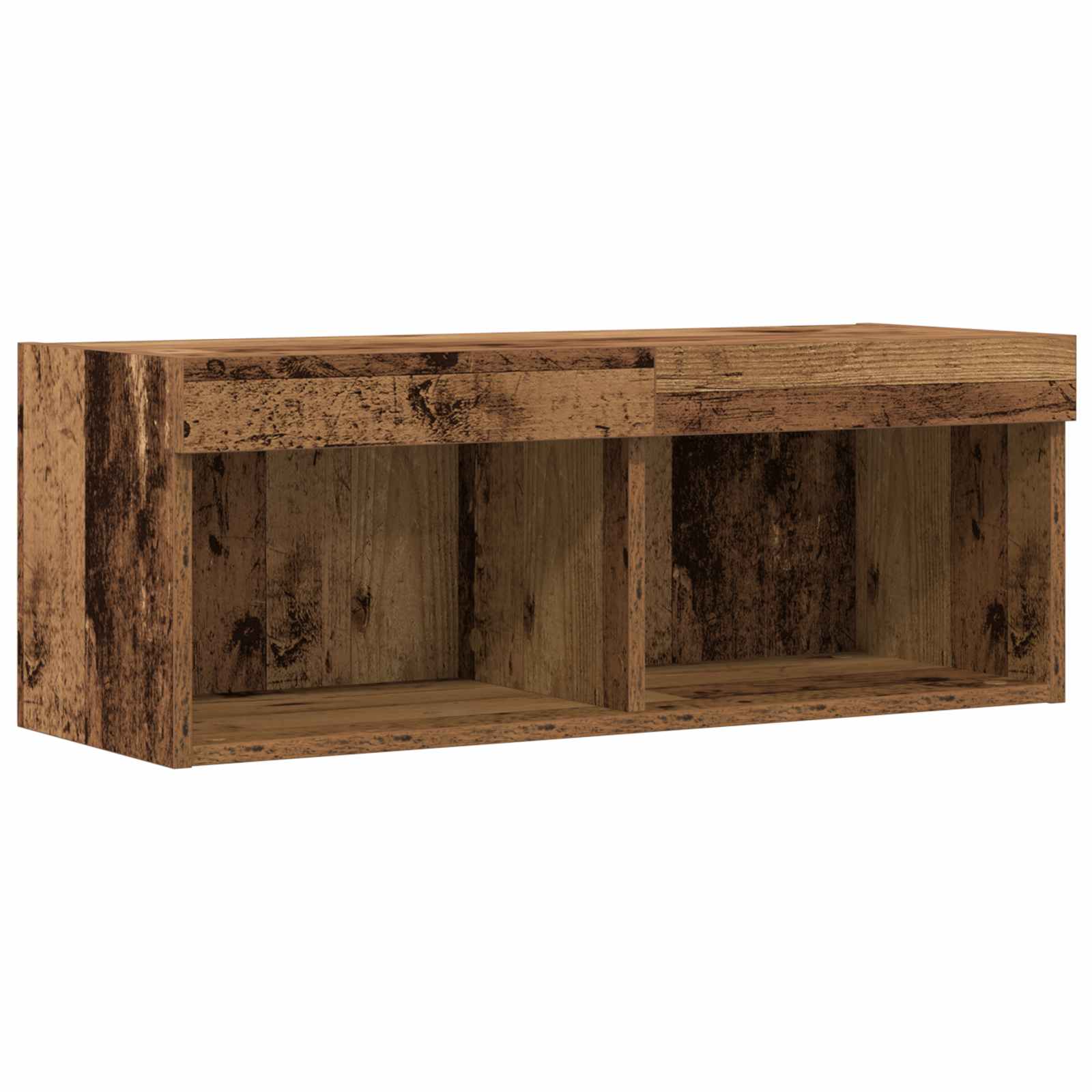 TV-Schrankset mit LED Altholz 80 x 30 x 30 cm Holzwerkstoff
