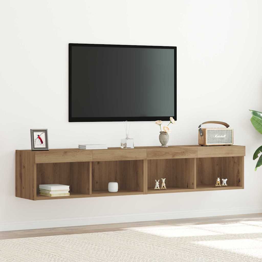 TV-Schrankset 2 pcs Artisan-Eiche 80 x 30 x 30 cm Holzwerkstoff