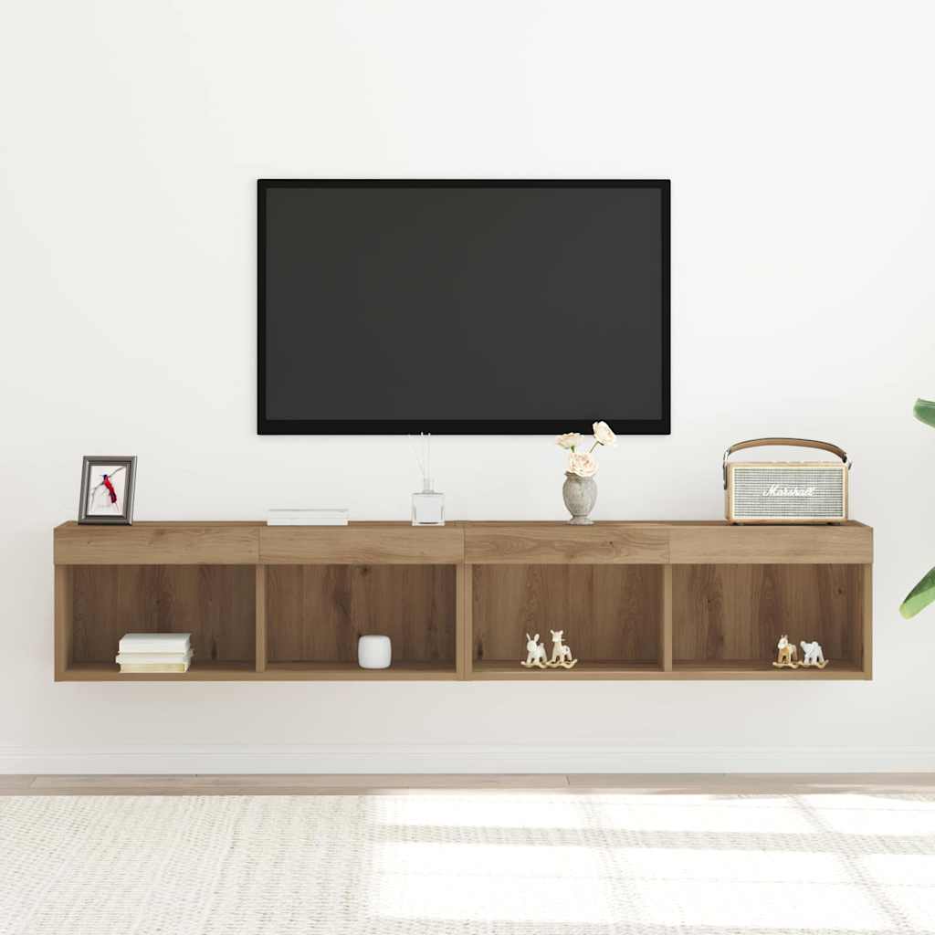 TV-Schrankset 2 pcs Artisan-Eiche 80 x 30 x 30 cm Holzwerkstoff