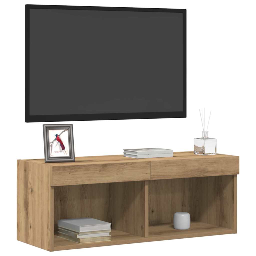 TV-Schrankset 2 pcs Artisan-Eiche 80 x 30 x 30 cm Holzwerkstoff