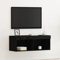 TV-Schrankset mit LED Schwarz Eichen-Optik 80 x 30 x 30 cm