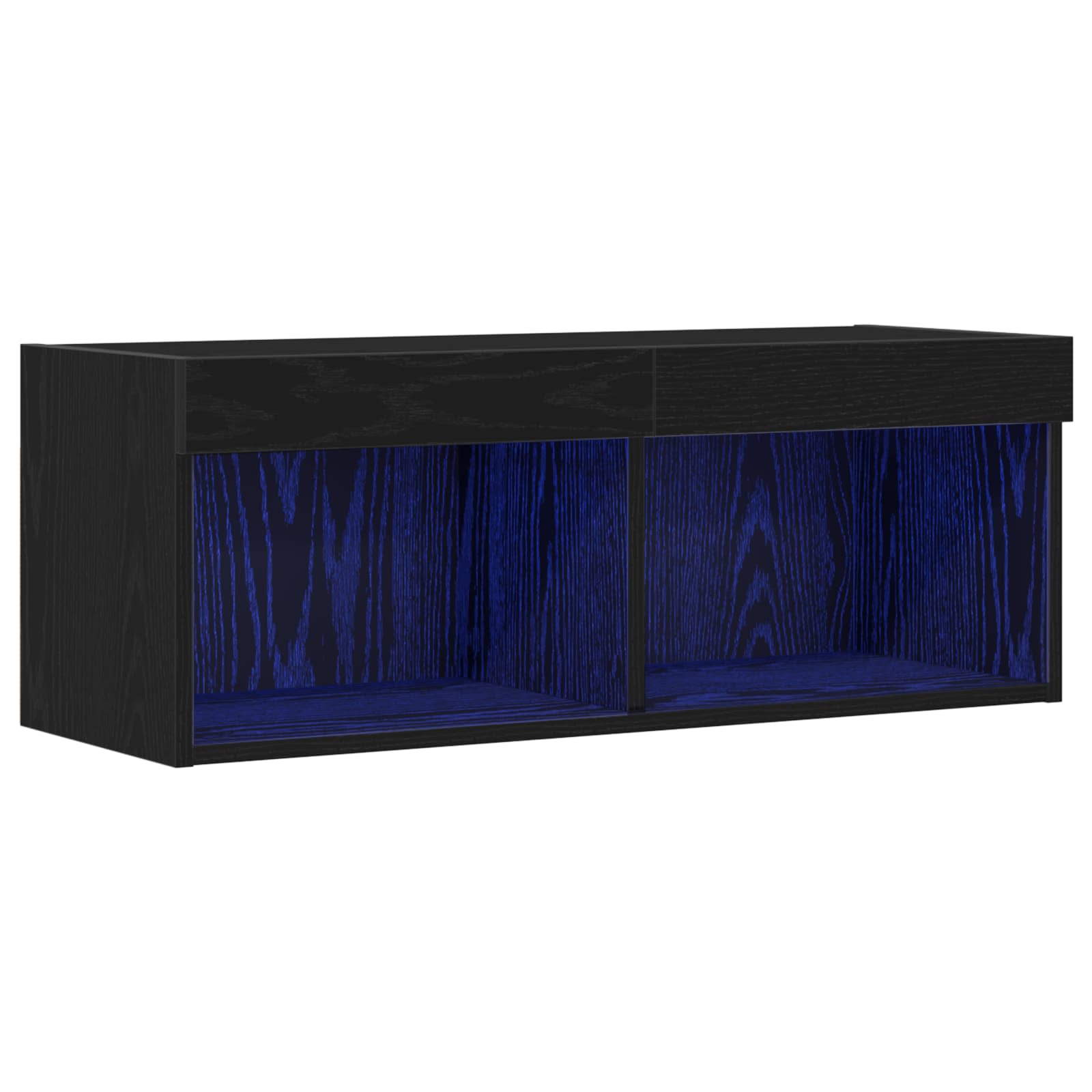 TV-Schrankset mit LED Schwarz Eichen-Optik 80 x 30 x 30 cm