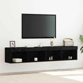 TV-Schrankset 2 pcs Schwarz Eichen-Optik 80 x 30 x 30 cm