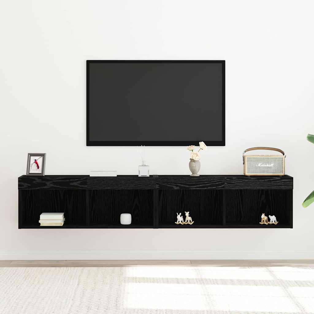 TV-Schrankset 2 pcs Schwarz Eichen-Optik 80 x 30 x 30 cm