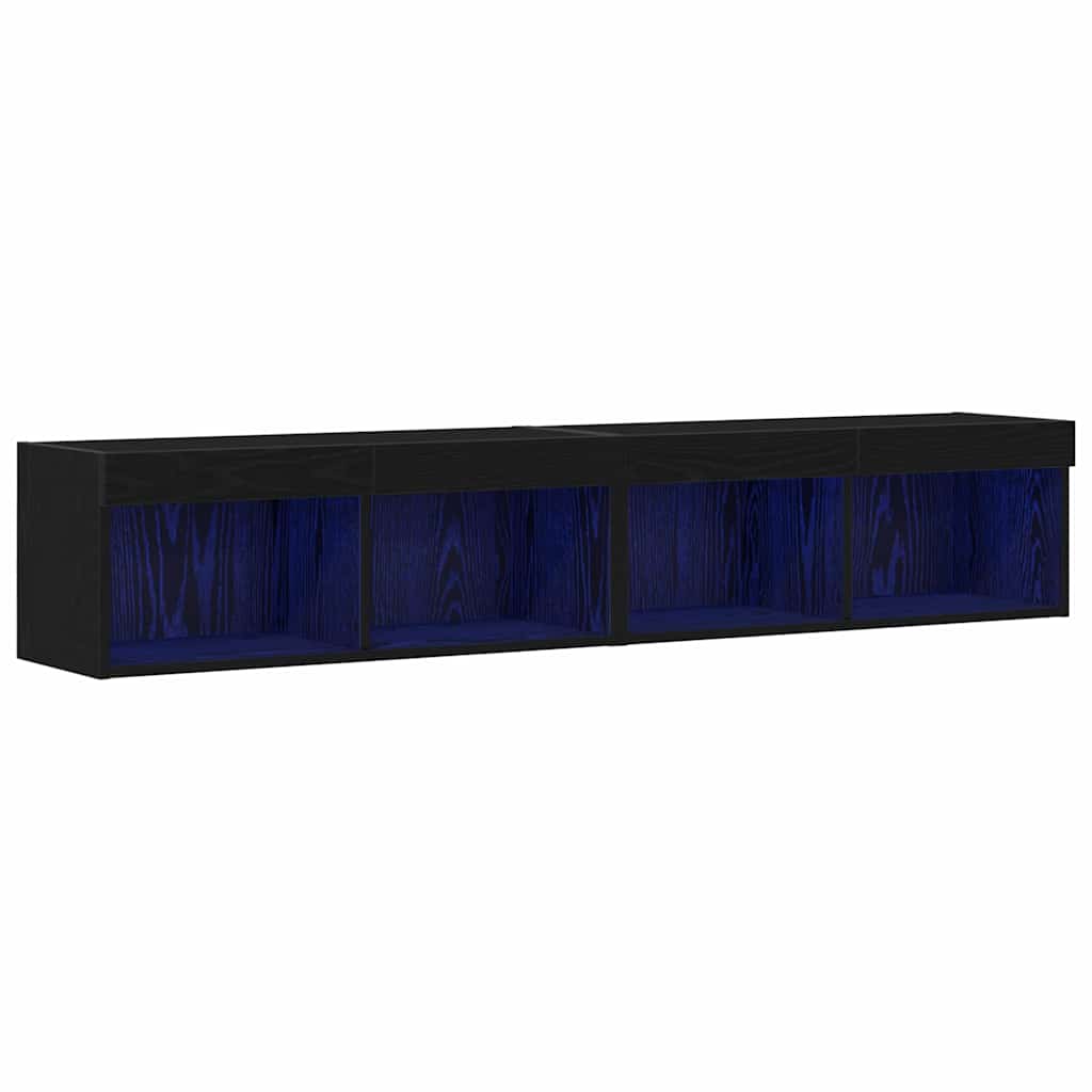 TV-Schrankset 2 pcs Schwarz Eichen-Optik 80 x 30 x 30 cm