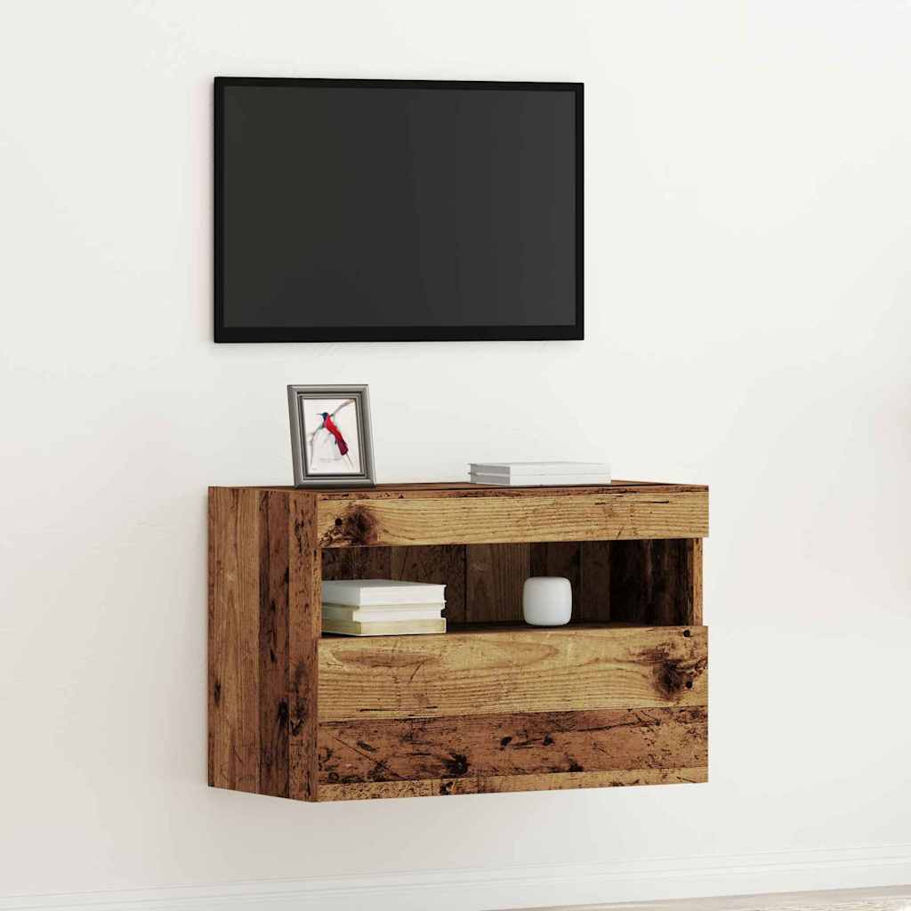 TV-Wandschrank mit LED Altholz 60 x 30 x 40 cm Holzwerkstoff