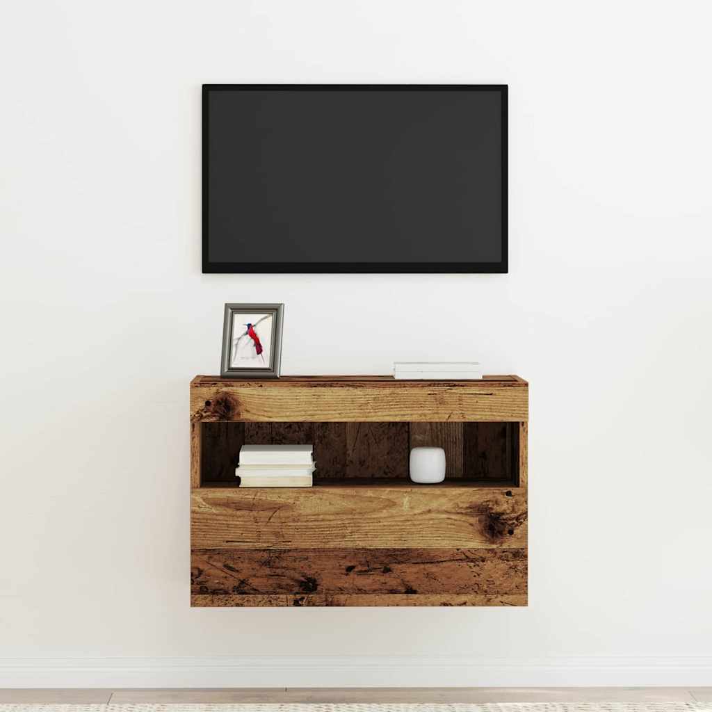 TV-Wandschrank mit LED Altholz 60 x 30 x 40 cm Holzwerkstoff