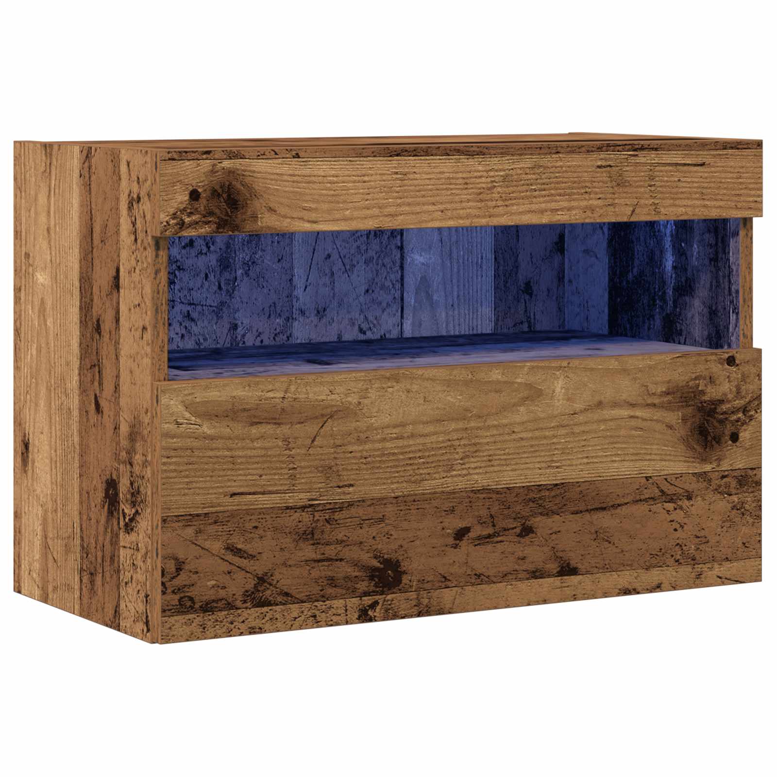 TV-Wandschrank mit LED Altholz 60 x 30 x 40 cm Holzwerkstoff