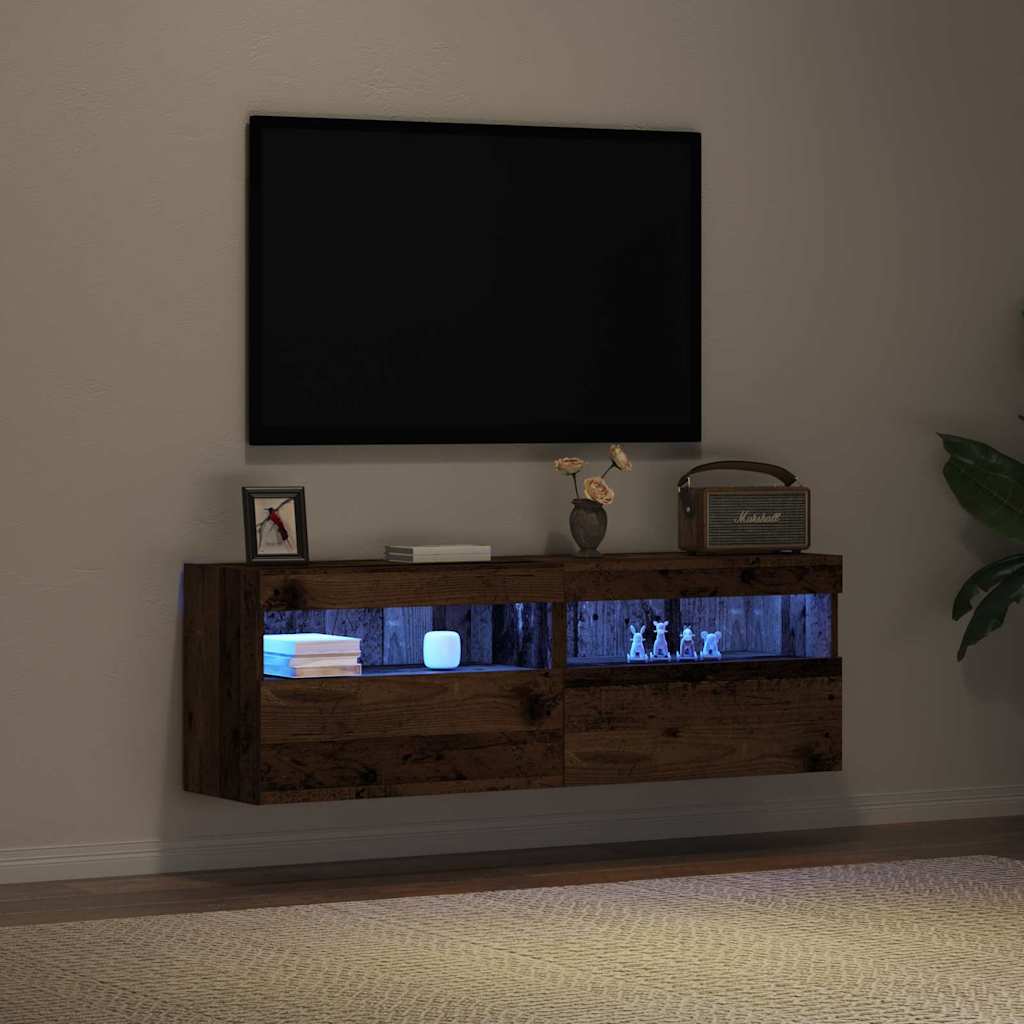 TV-Wandschrank 2 pcs Altholz 60 x 30 x 40 cm Holzwerkstoff