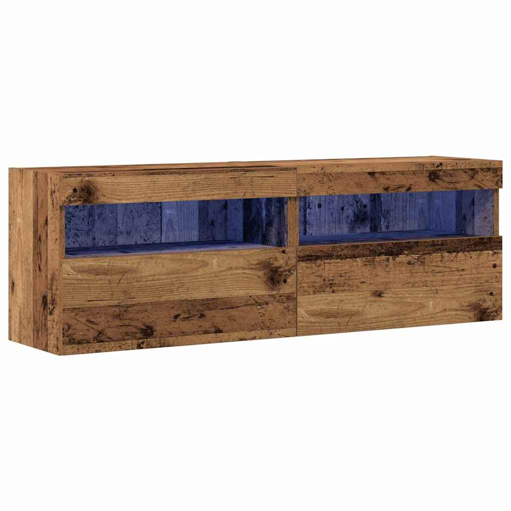 TV-Wandschrank 2 pcs Altholz 60 x 30 x 40 cm Holzwerkstoff