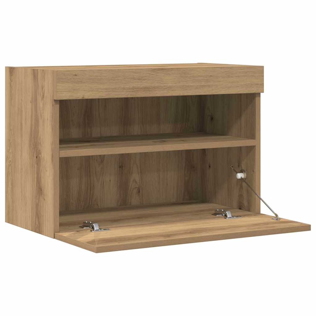 TV-Wandschrank mit LED 2 pcs Artisan-Eiche 60 x 30 x 40 cm