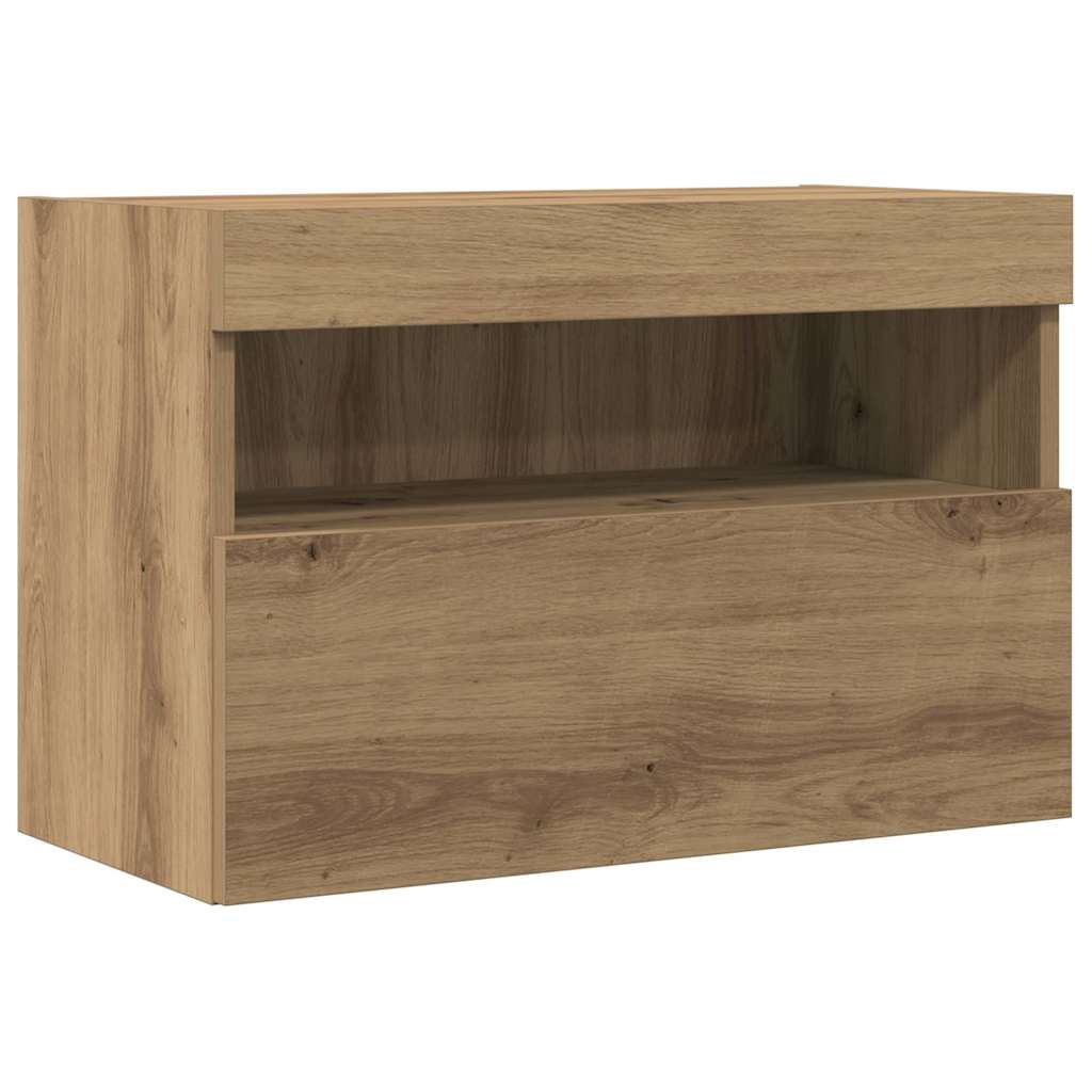 TV-Wandschrank mit LED 2 pcs Artisan-Eiche 60 x 30 x 40 cm