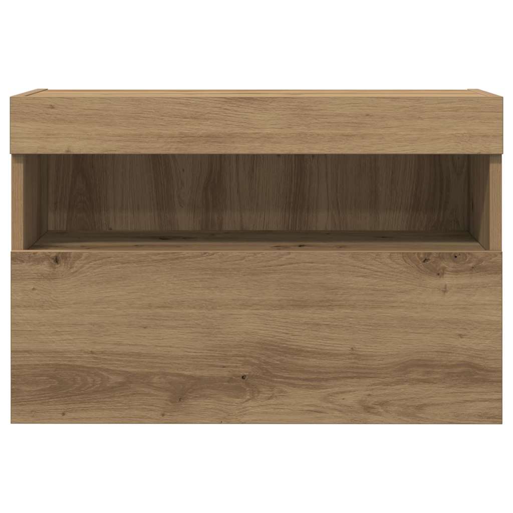 TV-Wandschrank mit LED 2 pcs Artisan-Eiche 60 x 30 x 40 cm