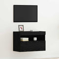 TV-Wandschrank mit LED Schwarz Eichen-Optik 60 x 30 x 40 cm