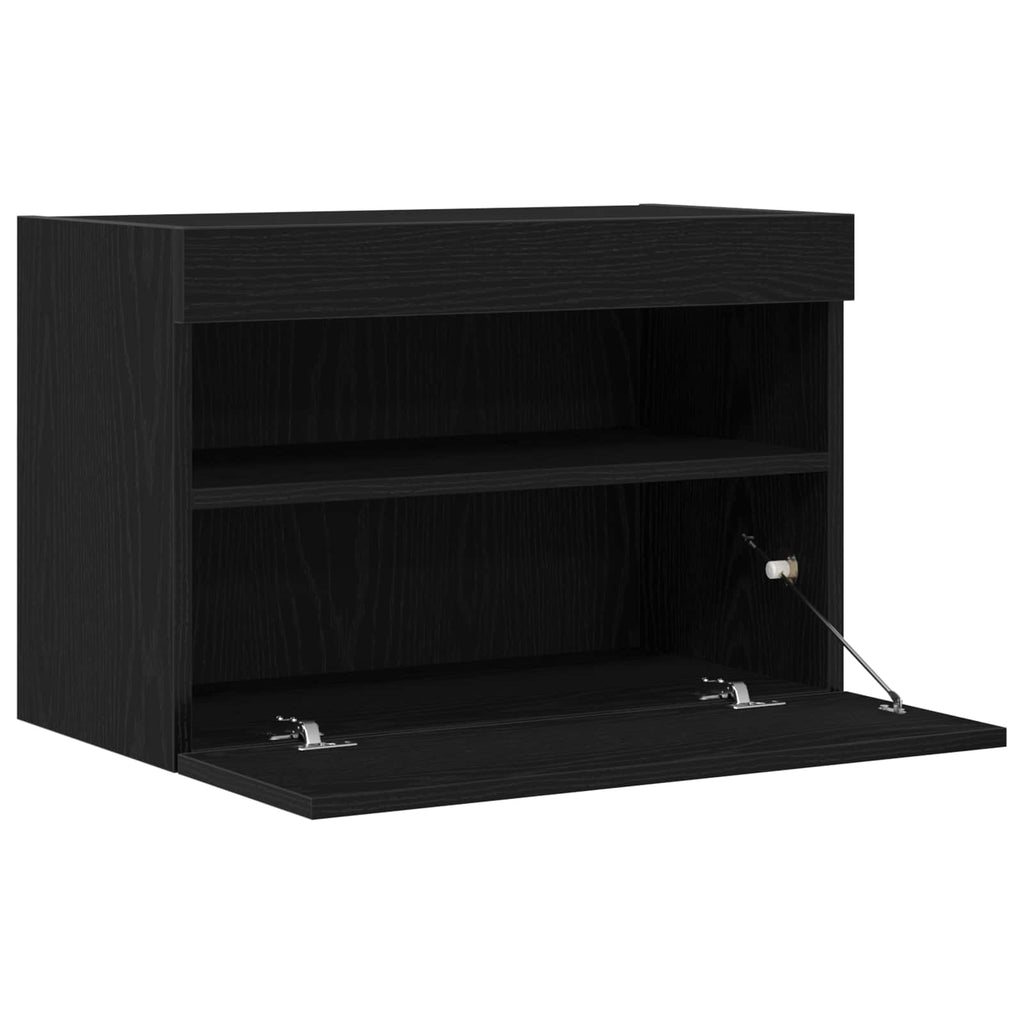 TV-Wandschrank mit LED Schwarz Eichen-Optik 60 x 30 x 40 cm