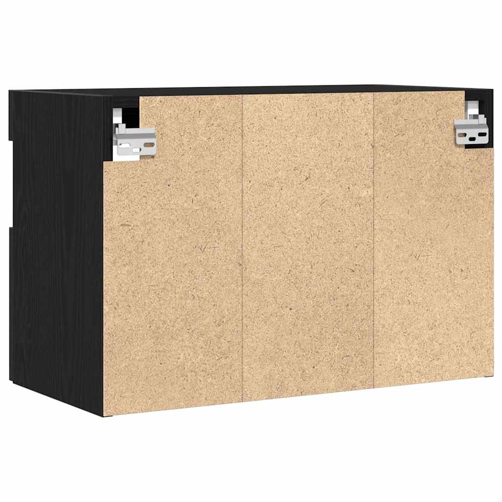 TV-Wandschrank mit LED Schwarz Eichen-Optik 60 x 30 x 40 cm