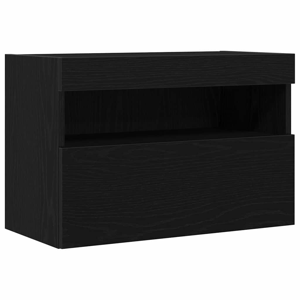 TV-Wandschrank 2 pcs Schwarz Eichen-Optik 60 x 30 x 40 cm